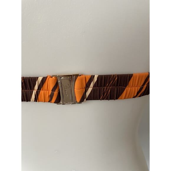 Bamba Swim Bikini Top Striped Tangerine Cacao Atlas Swimwear NWT - Picture 7 of 9